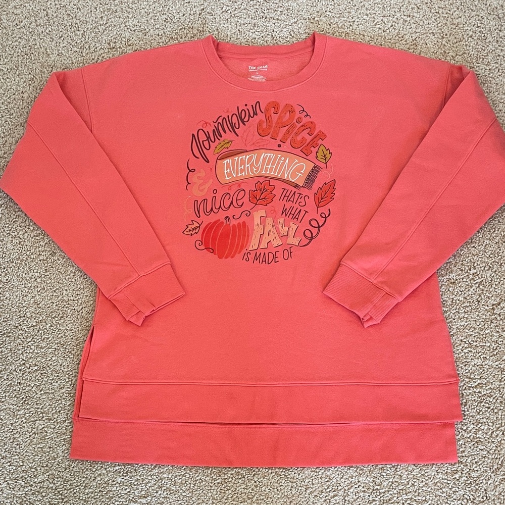 Pumpkin Spice Graphic Crew Neck Sweater NWOT